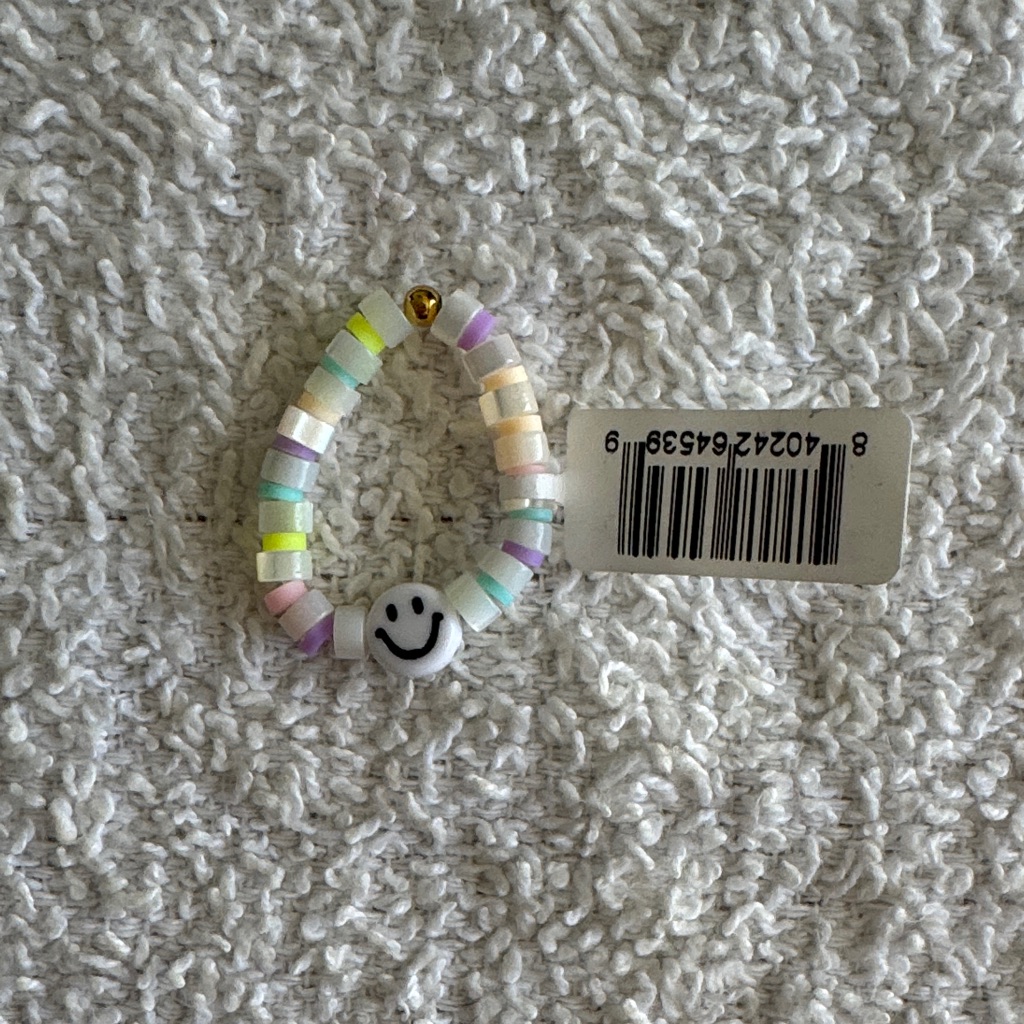 Little Words Project Colorful Beaded Ring With Smiley Charm